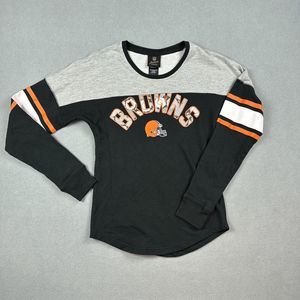 Cleveland Browns Girls Long Sleeve Shirt NFL Juniors Collection Teen Small 3/5